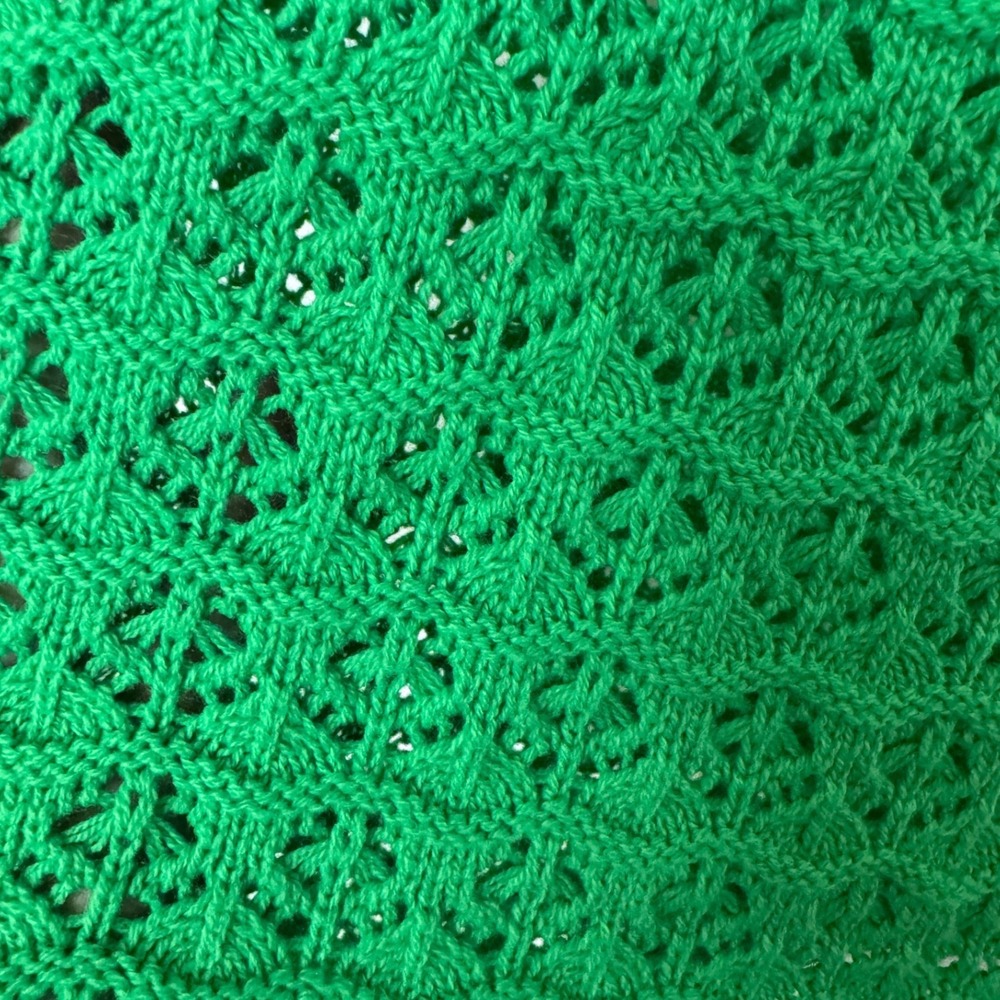 VICI Copacabana Beach Crochet Knit Midi Dress Green Size M Vacation Coverup - Picture 6 of 9